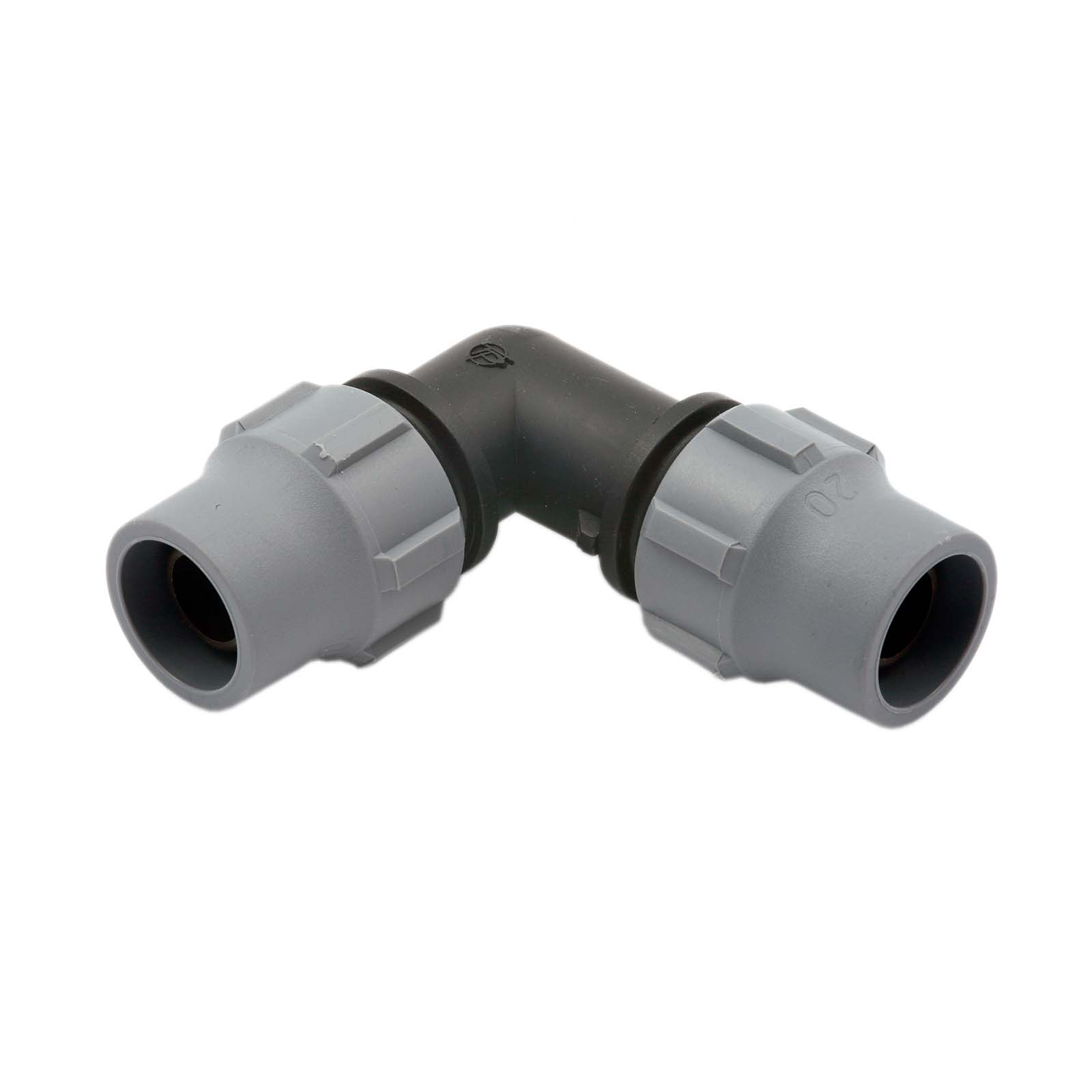 PE-T-Winkelübergangsverschraubung 32 x 3-4IG x 32 mm 90°
